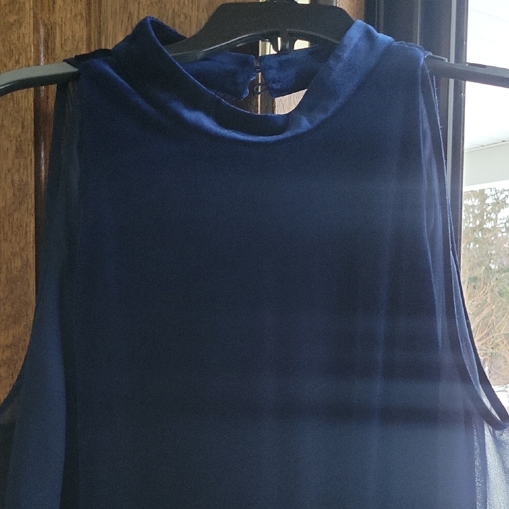 Laundry By Shelli Segal Navy Velvet Dress EUC Size 10